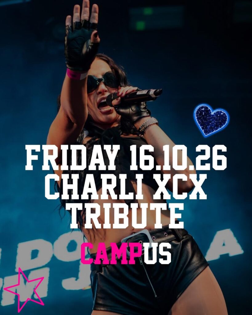 Charli XCX tribute night poster at Campus Liverpool